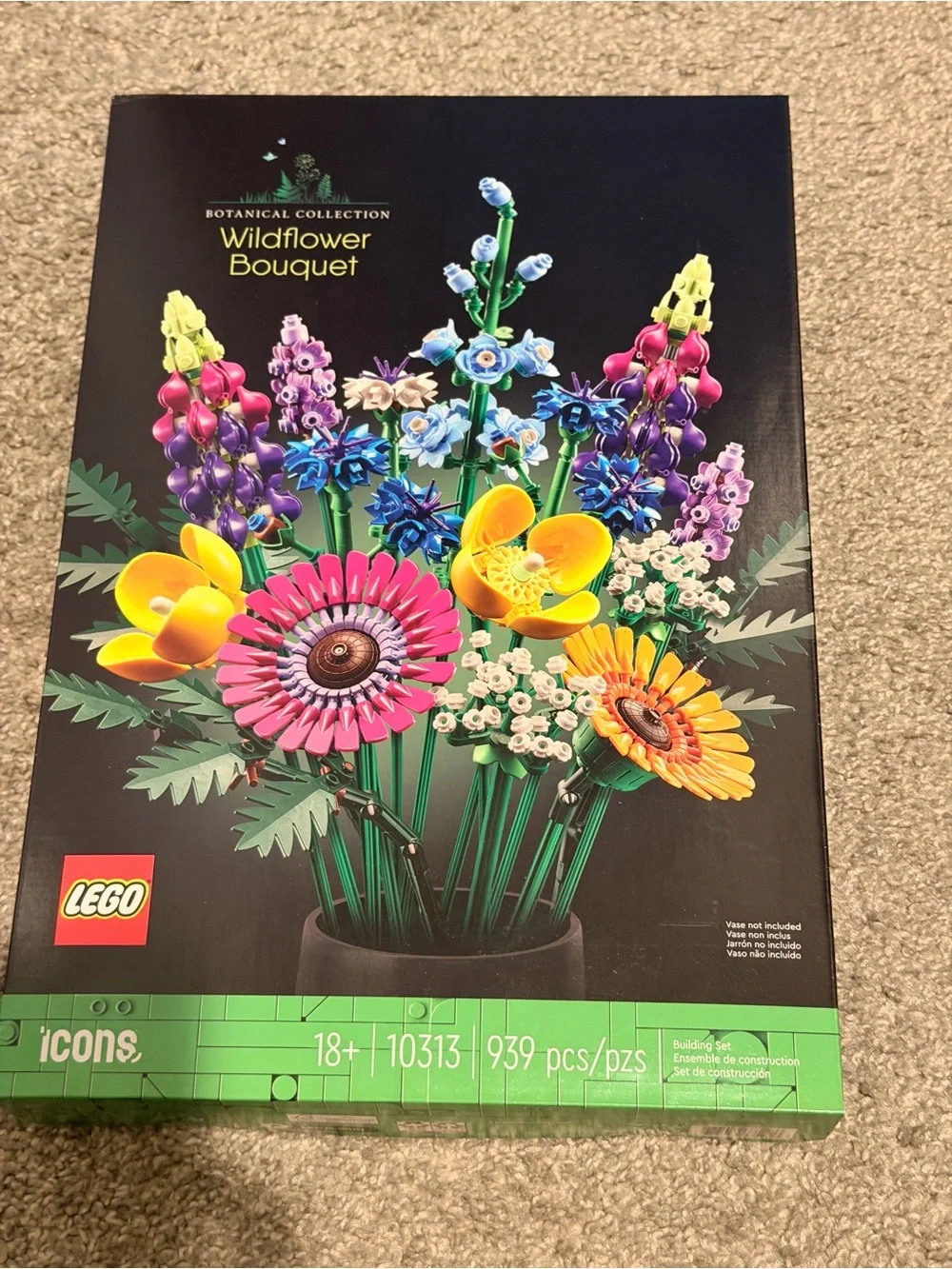 Lego Wildflower Bouquet - Pink Yellow Blue Purple Green Cream